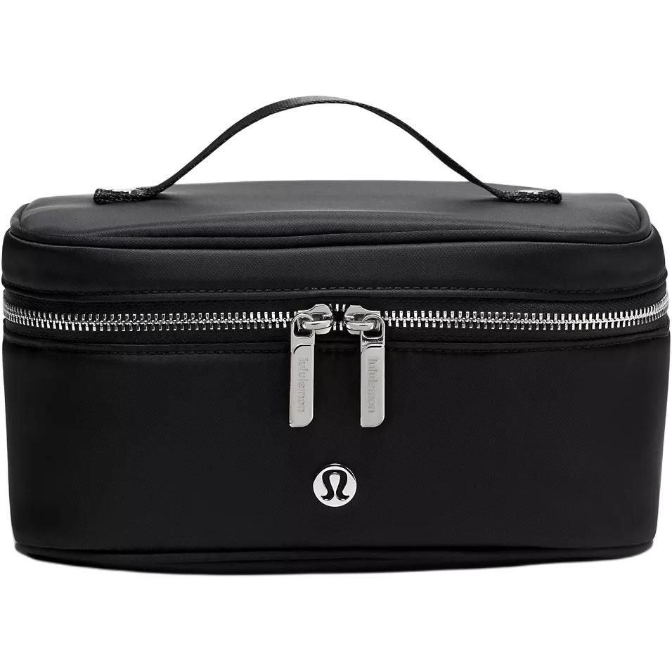 Lululemon 3.5L Double Zipper Nylon Travel Storage Bag Unisex Bags Black Silver LW9FUBS-073525 Black & Silver/BLK/SLVR