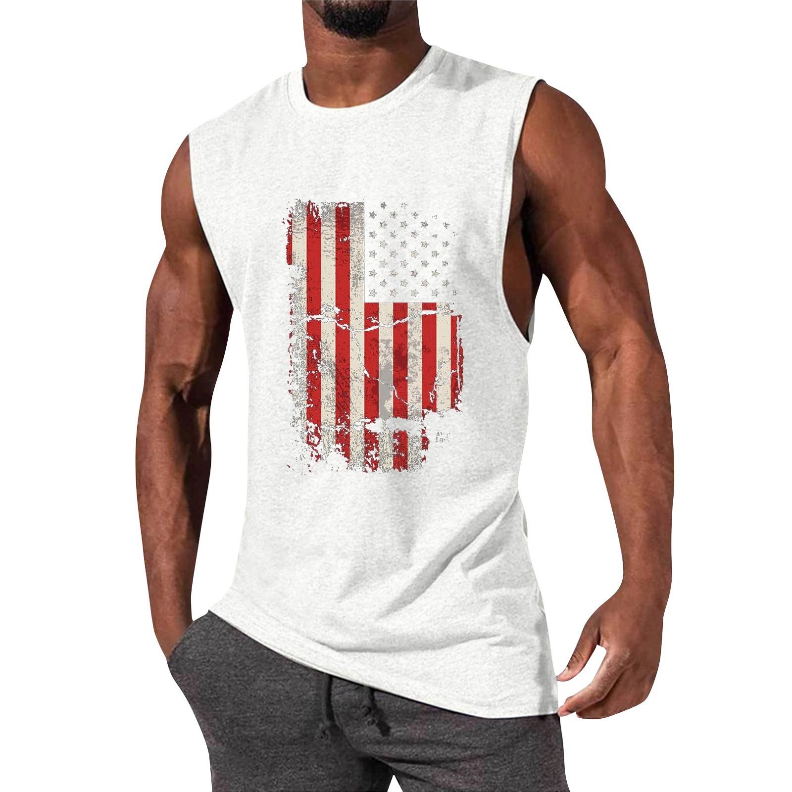 

Мужской летний модный повседневный жилет без рукавов, топы, мужской летний жилет без рукавов с принтом XL белый