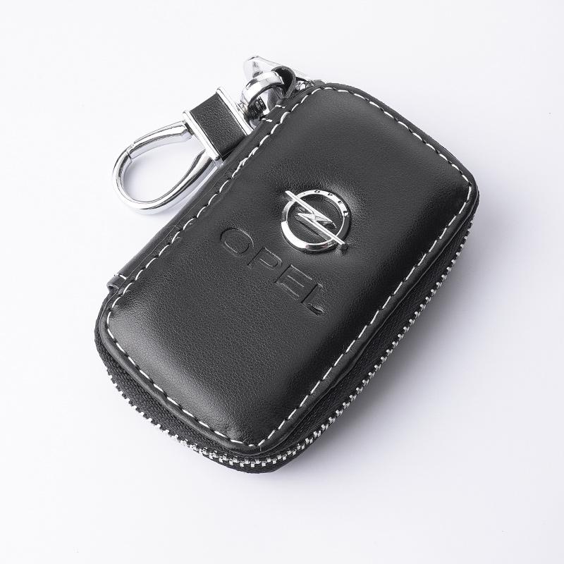 

Metal Car LOGO Keychain Bag For Opel Meriva Agila Insignia Mokka X Ampera MPV Zafira Adam Flextreme Leather Key Ring Bag Gift