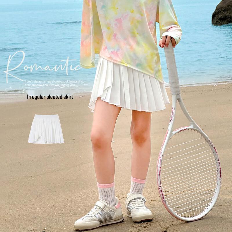 Girls  White Pleated Skirt 130