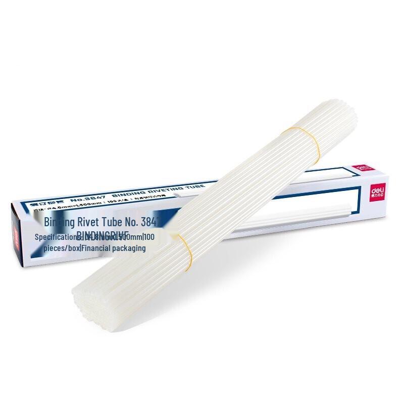 Deli 3847 Transparent Financial Binding Rivet Tubes