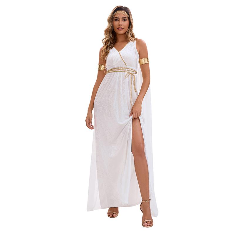 Greek Muse Costume White Dress Ancient Greek Mythology Theme Costume Halloween Costume Athena
