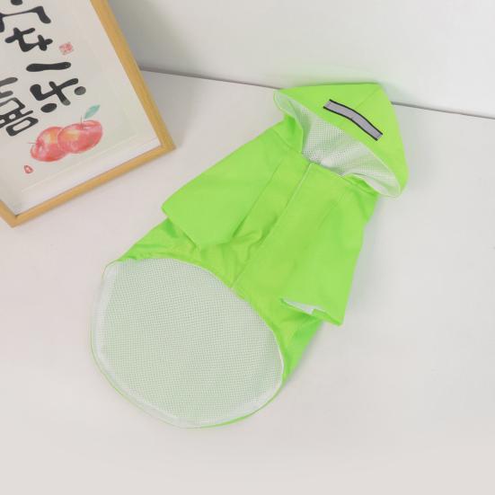 Yousheng Pet Raincoat Reflective Stripe Fastener Tape Traction Hole Full Body Coverage Brim Layered Hooded Cloak for Outdoor