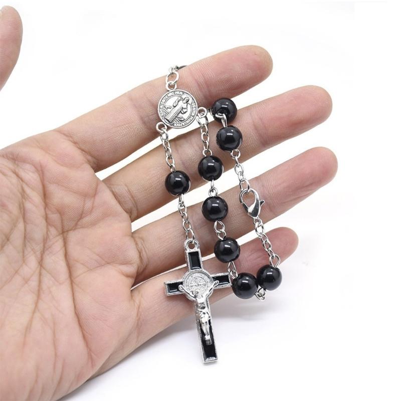 Delicate Catholic Rosary for Woman Faith Bracelet Metal Pendants Metal Chain Gift for Mother Birthday Anniversary