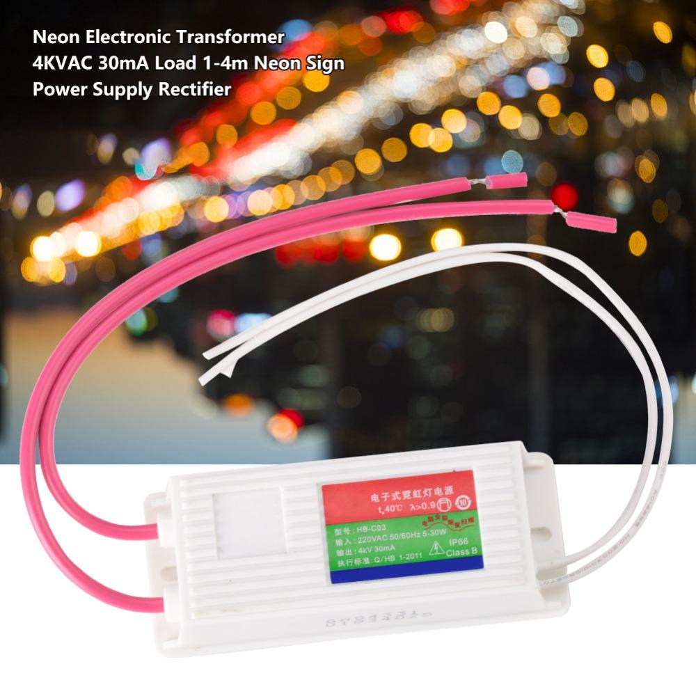4KVAC 30mA Neon Electronic Transformer 220V Input Waterproof Neon Sign Power Supply High Frequency Load 1-4m