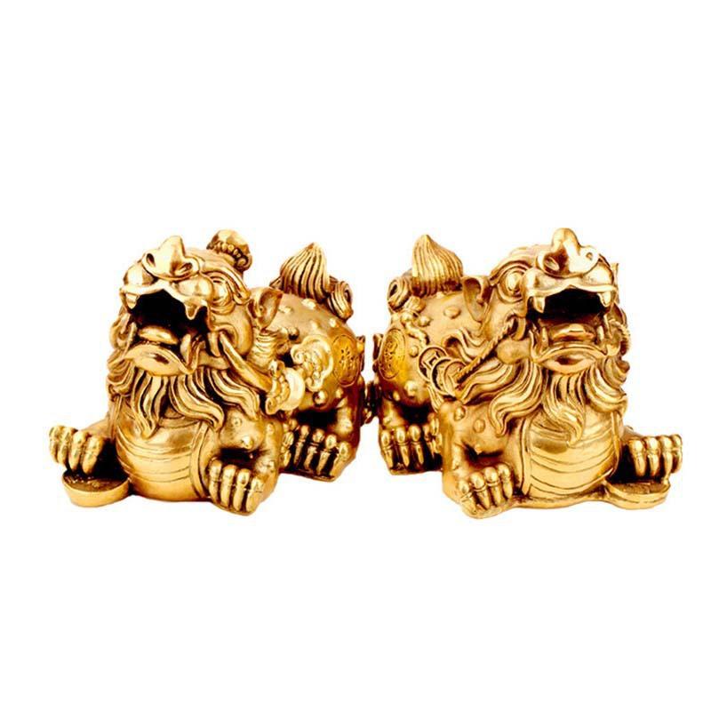 

Yuanbao Living Room Home Decor Brass Fu Character Ruyi Money Pixiu Store Opening Gift Small SizeLong15Wide