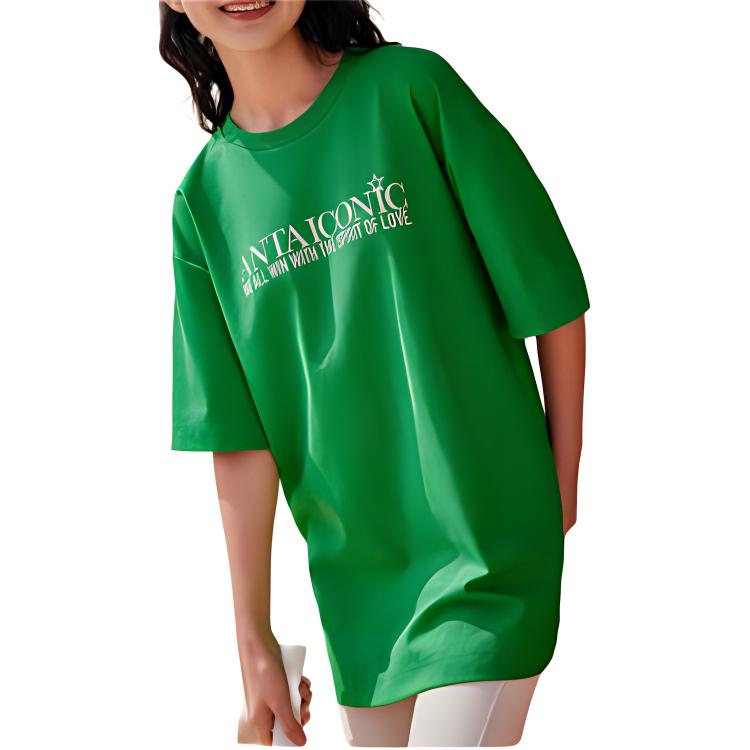 Anta Breathable Comfortable Loose Short Sleeve T-Shirt With Letter Print Men tops Noah-Green 152428142-3