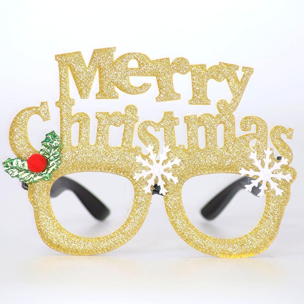 2023 Cross-border Christmas Decorative Glasses Adult And Children's Props Snowman And Butterfly Bow Glasses Frame Cartoon Style Characters)