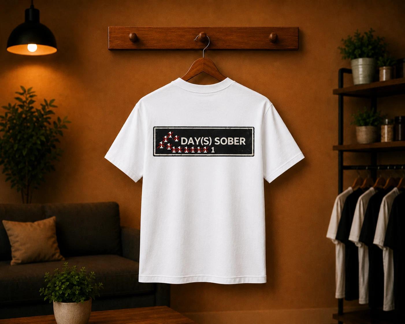 Days Sober Parody | Funny Graphic T-Shirt | Adult Humour Offensive Joke Tee S