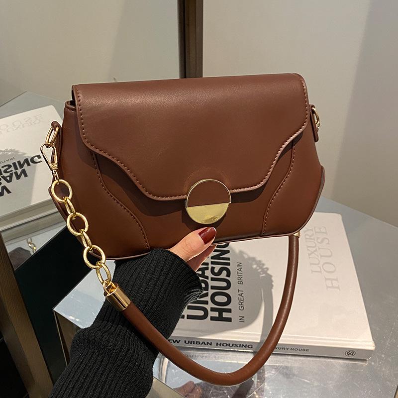 

Premium sense niche bag women 2025 new trendy Korean version fashion shoulder bag women women retro versatile messenger bag women темно-коричневого