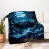 Zodiac Cancer Crab Moonlight Ocean Art Print PosterBlanket Flannel Throw Blanket for Sofa, Bed, Travel, Camping, Office, Couch, Chair