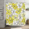 Elegant Yellow Flowers Shower CurtainWaterproof Print Bathroom Decor for Home Use Modern Floral Design Bath Linen Set with Hook