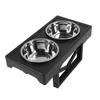 Elevated Dog Bowls Prevent Slip Height Adjustable Raised Dog Bowl Stand with 2 Stainless Steel Food