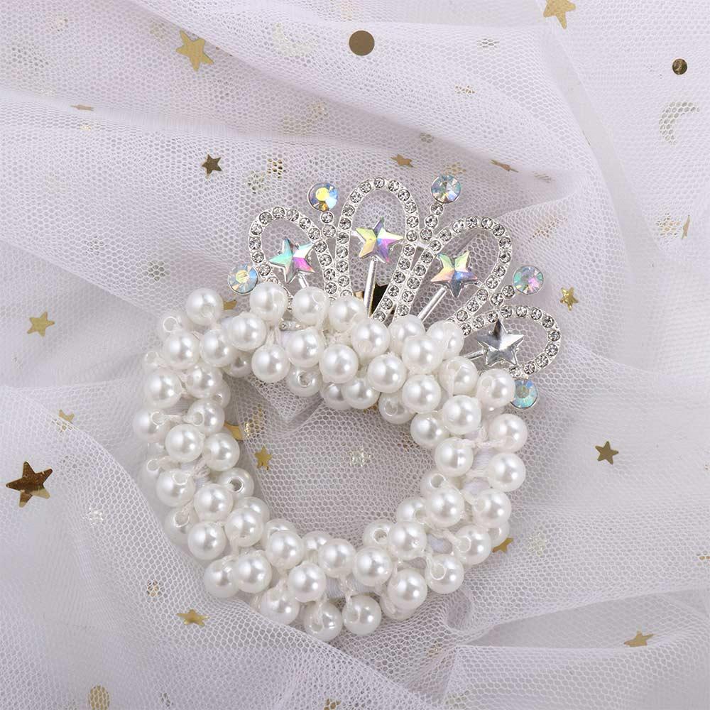 Princess Headwear Sweet Children's Headdress Korean Style Hair Rope Crown Hair Rope Pearl