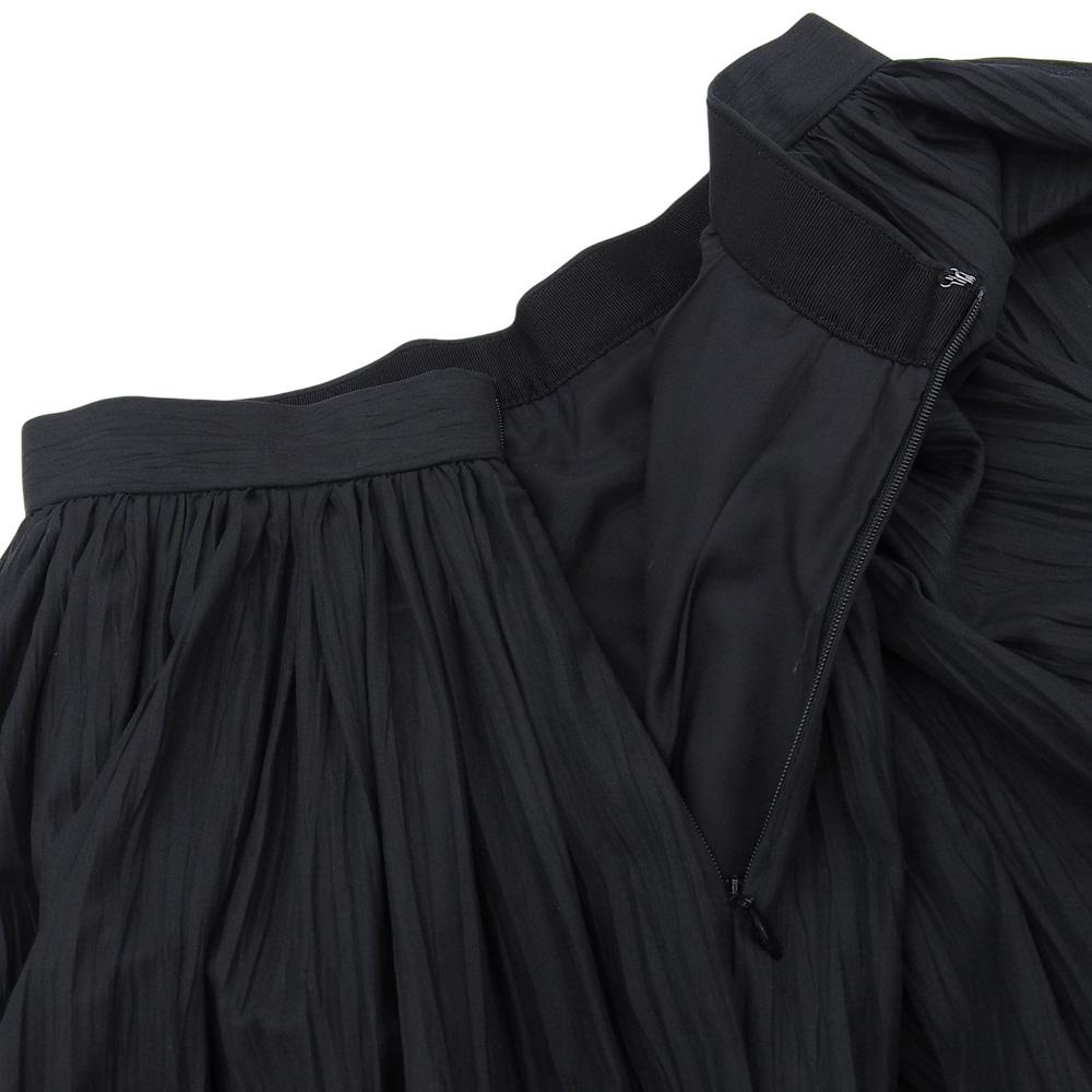 Ebure Wrinkle Voile Gathered Long Skirt, Women's, Black, Size 36 Skirt 36 blackUsed