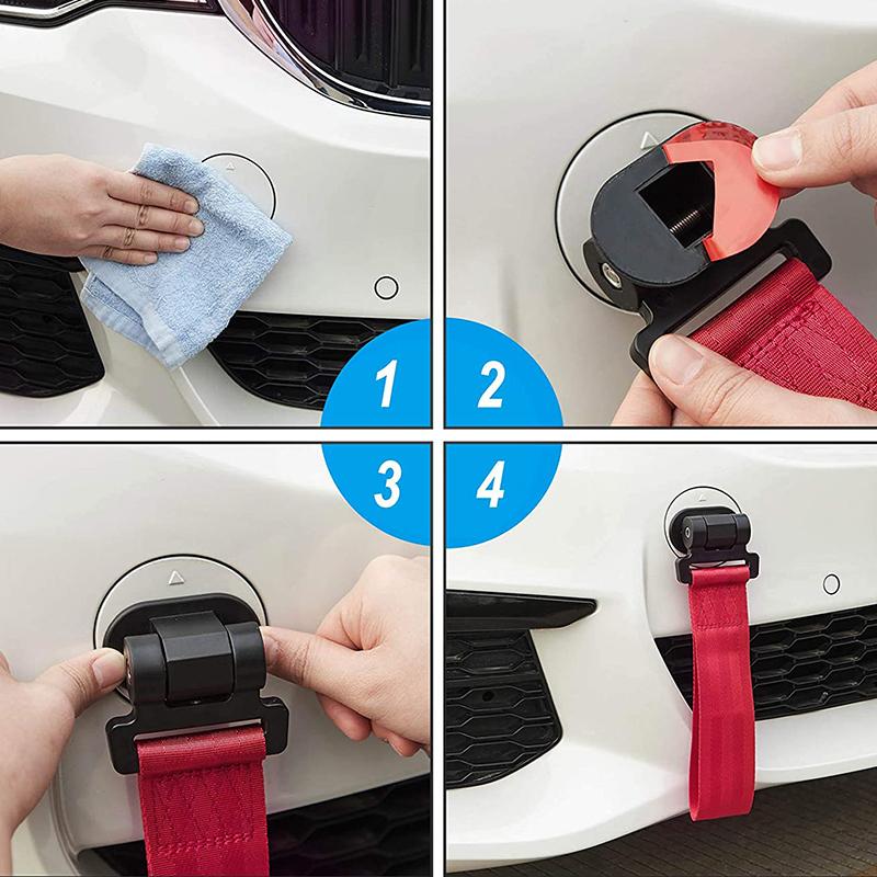 1Pcs Car Color Pendant Tow Strap Belt Tow Rope Sticker Ribbon Car Decorations Sticker Trailer Ropes Bumper Towing Strap