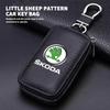 For Skoda Key Case Multifunctional Key Case Leather Keybag Zipper Keychain Wallet Rapid Octavia Derivative Enyaq-iV VisionS Yeti