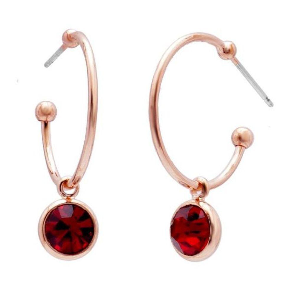 E376 Austrian Crystal Rose Gold Earrings - Siam