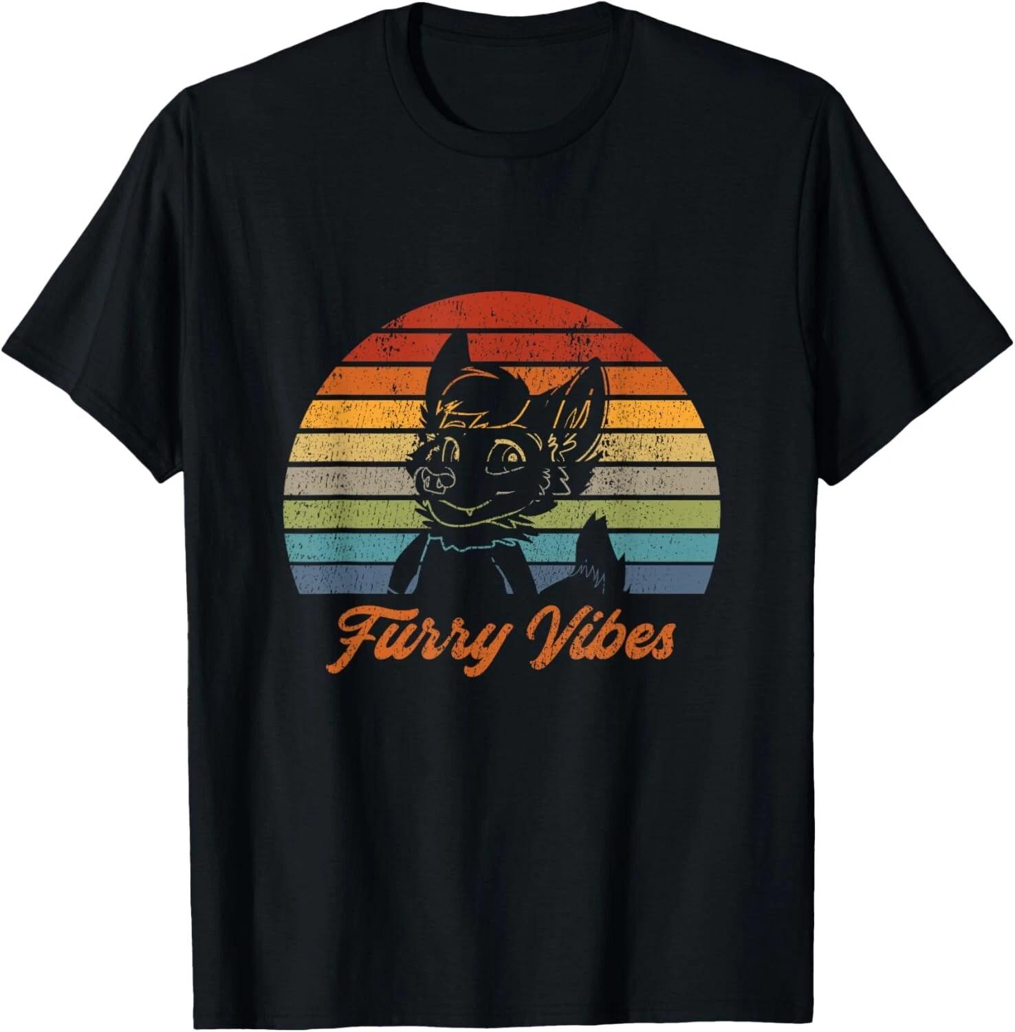 Retro Furry Fandom Furry Vibes - Cute OwO Fursuit Tee Gift Unisex T-Shirt XL