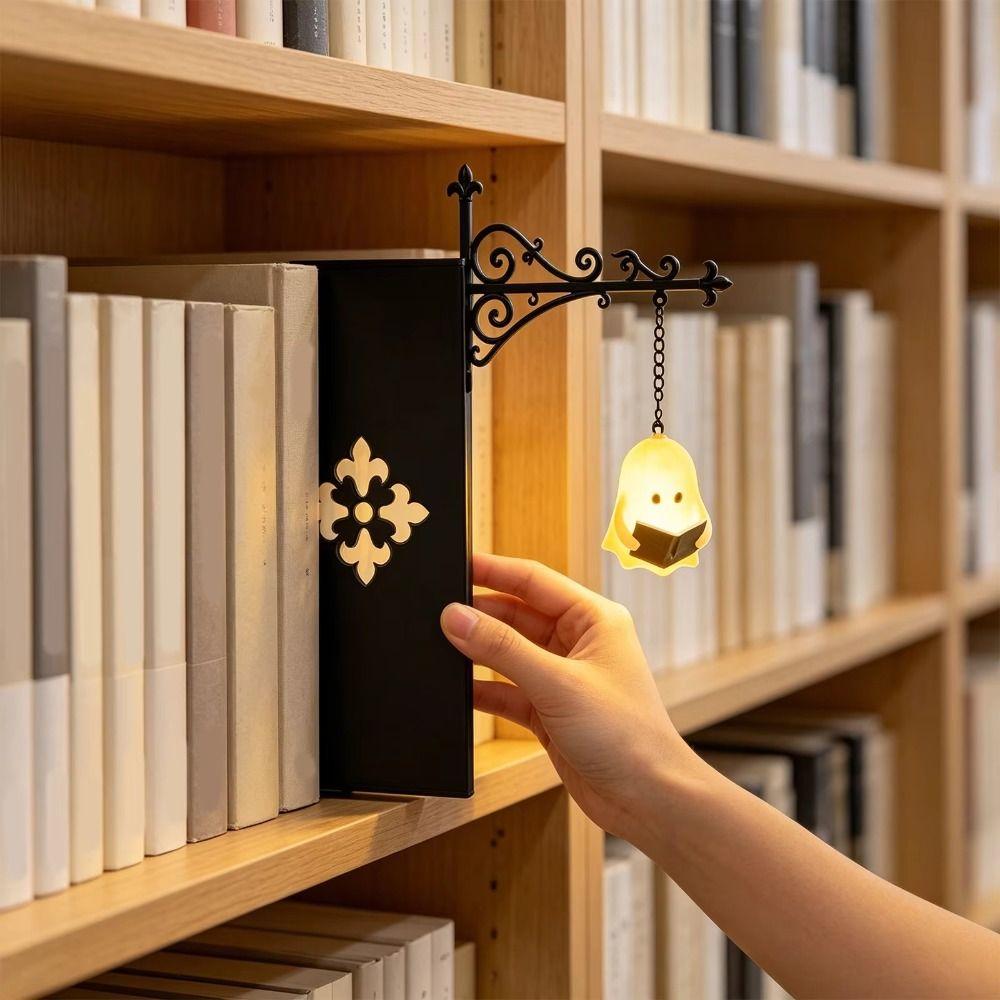 Luce fantasma per libreria bianco caldo Lampada da libreria bianca Lanterna da libreria Luce Lettura