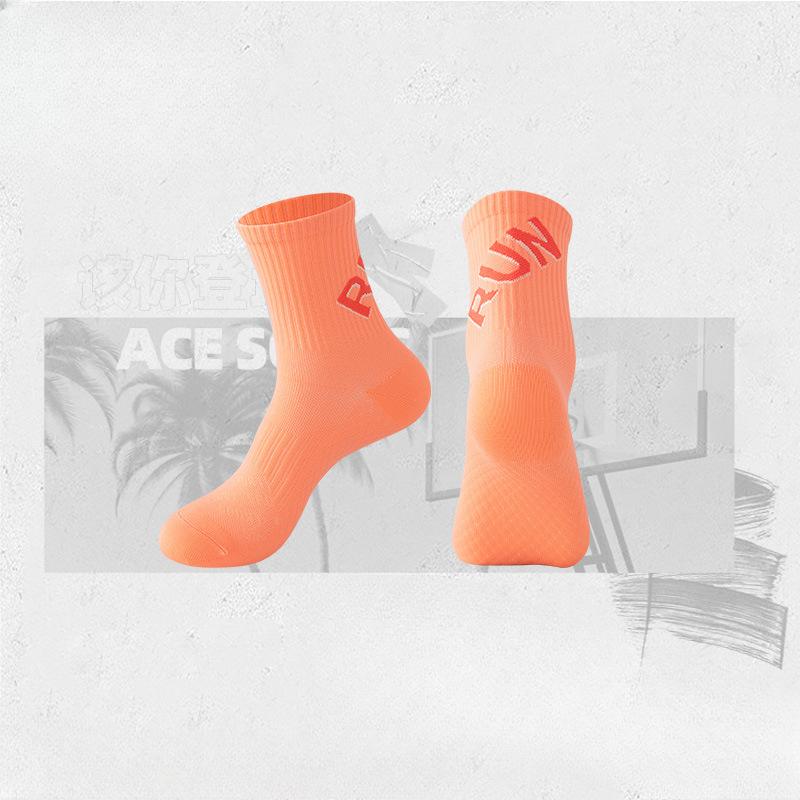

Men s Professional Sports Running Marathon Massage Bottom Speed Dry Breathable Long Socks 1 pair оранжевый