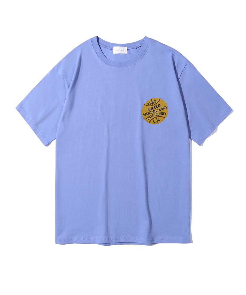 Oeta Basketball Logo Double Cotton Oversized Short Sleeve T-Shirt Ots26007(10 Colors) (Type A)