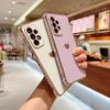 Capa de luxo revestida para Samsung Galaxy S24 S22 S23 Ultra S21 S23 FE A52 A53 A55 A54 A35 A15 Capa de telefone com padrão lateral de coração