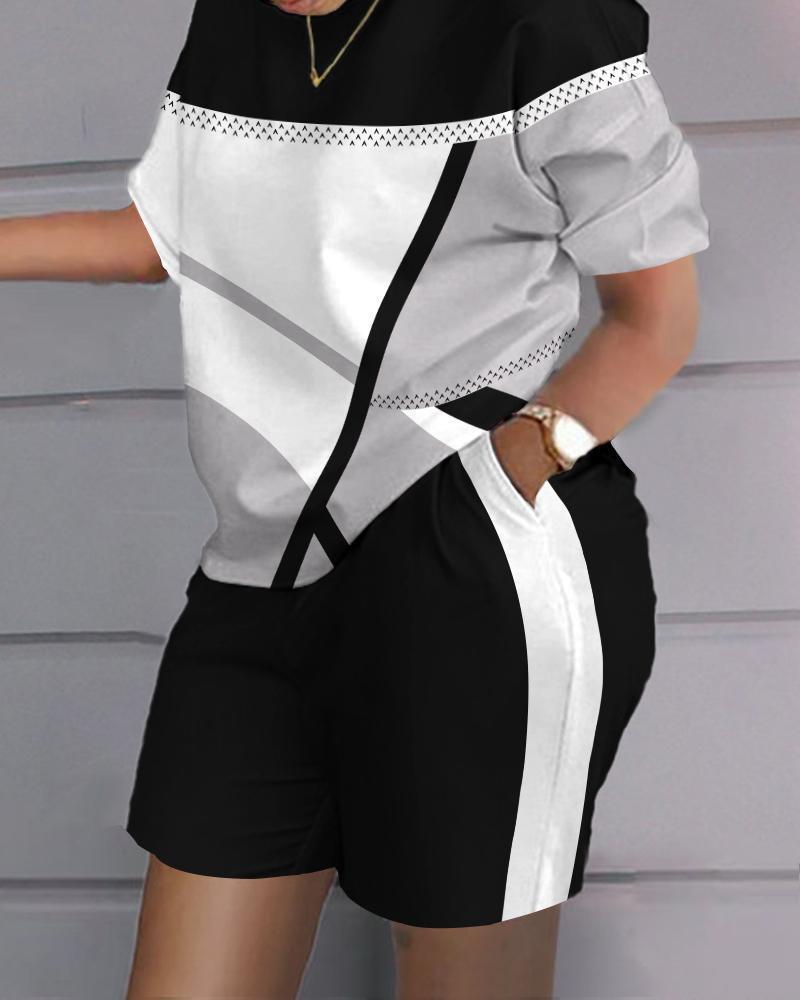 Neues Damen Hip-Hop Style Street Trend Übergröße Print Lässiges Mode Set