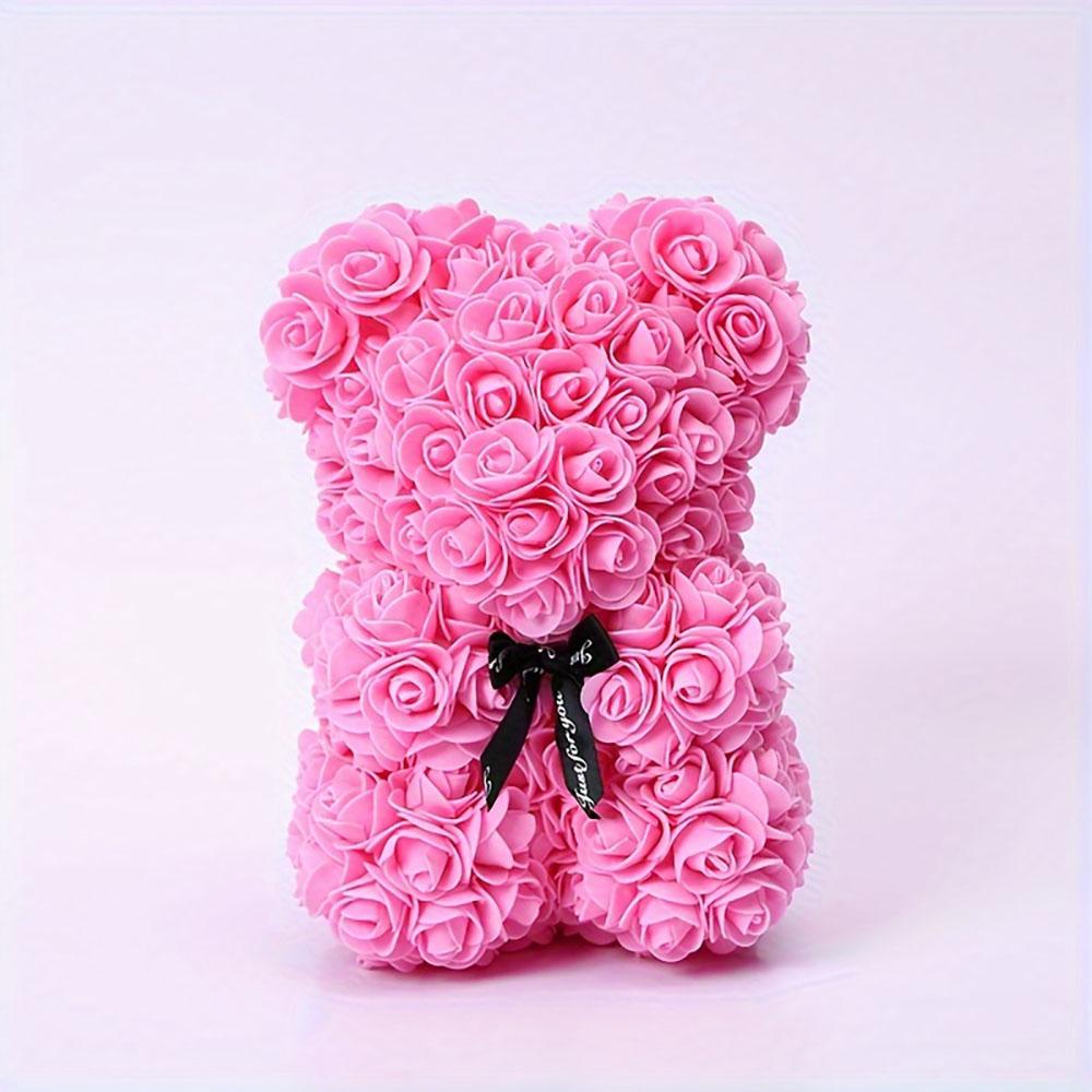 1pc Rose Bear Artificial Foam Flowers Bear Made Of Roses For Valentines Day, Mothers Day, Anniversary, Birthday Gifts