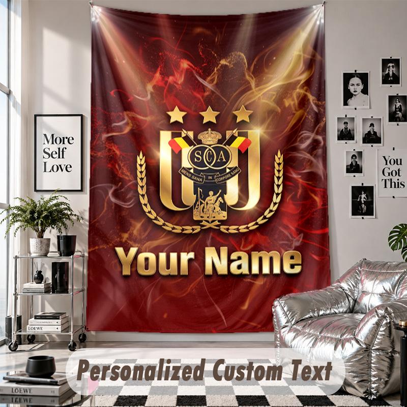 Custom Tapestry Wall Hanging, Anderlecht FC Personalized Name Text Home Wall Decor