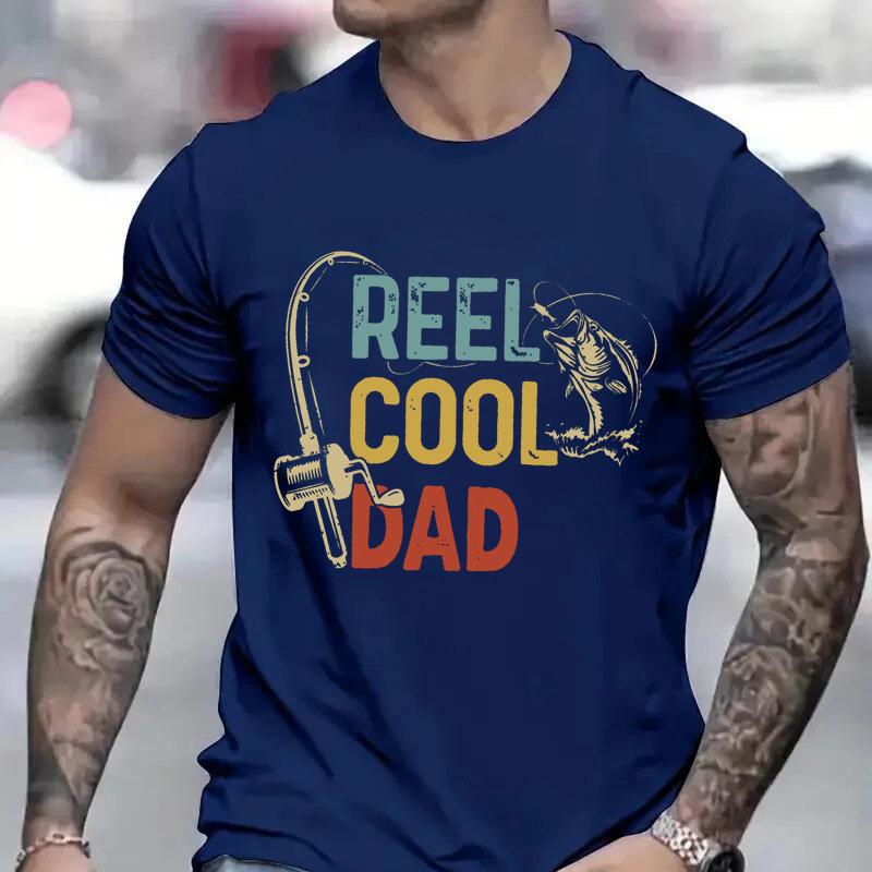 Vintage Reel Cool Dad Print Unisex Tshirt Fashion Fishing Lover Daddy Tee Casual Short Sleeve Streetwear Father Day Shirts Gifts