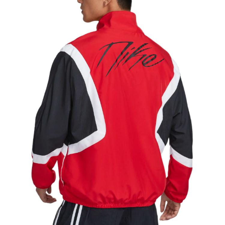 Nike Color Block Retro Breathable Long Sleeve Stand Collar Jacket Men Jackets Red FZ0249-657