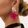 Resin Beaded Earrings Floral Floral Earrings Vintage Dangle Earrings  Party Wear
