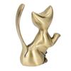 Zinc Alloy Cat Ring Holder Solid Brass Cat Statue Jewelry Towers Ring Organizer  Shelf Decor