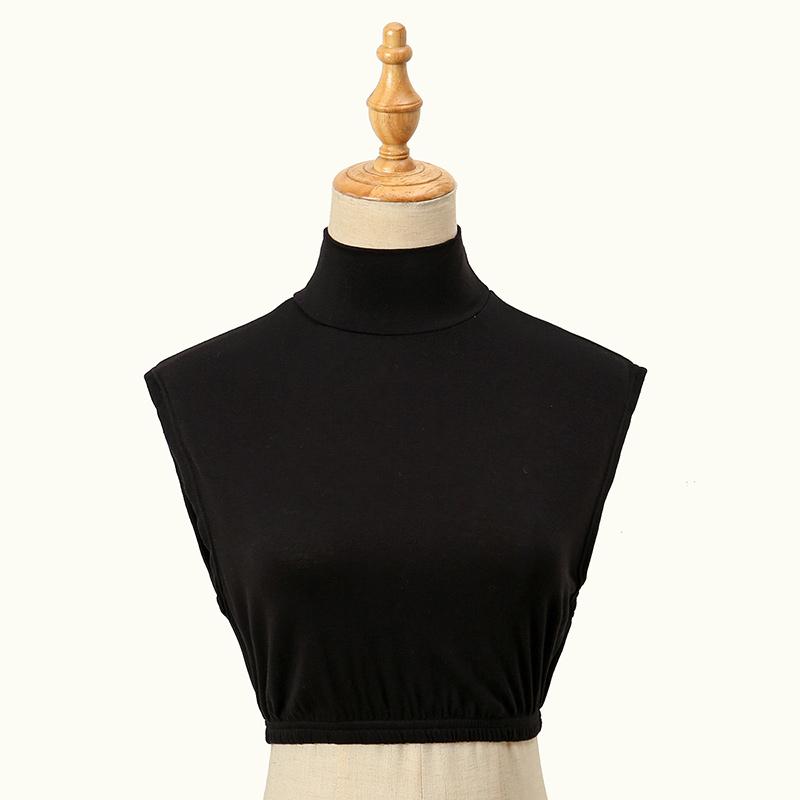 4-teiliges Set Elastischer Saum Modal Falsche Kragen Rollkragen Hohe Innenhalsabdeckung Für Damen Einfarbig Quadratisch Abnehmbarer Halskragen
