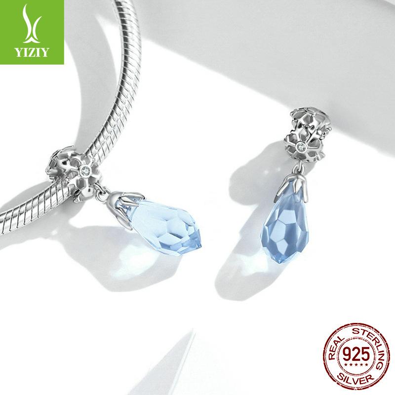 Snowflake Ice Crystal Electroplating Bracelet Pendant, Ice And Snow Series S925 Silver Beaded Accessories Bsc515