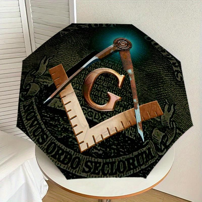 1pc Masonic Symbols Print Umbrella , Multi-functional Umbrellafor Men Women, Valentine s Day Gift0817101