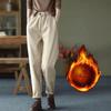 Autumn Winter Plus Velvet Thick Pants for Women High Waisted Elastic Solid Color Harem Trousers Women Clothing