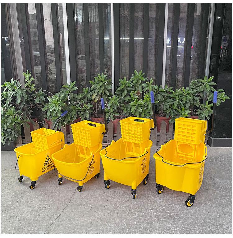 White Cloud Heavy-Duty Hands-Free Mop Bucket with Squeeze Water Extractor
