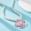 Oil Drip Craft Crab Pendant Necklace Polka Dot Ocean Charm Necklace  Summer Travel Dating