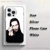 M-Marilyn M-Manson Phone Case For iPhone 17,16,15,14,13,12,11,Mini,Pro,E,MAX White Matte Silicone Whtie Cover