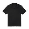 LIKK Men'S Open Collar Short Sleeve T-Shirt (Black)_L3B0-Ts04C