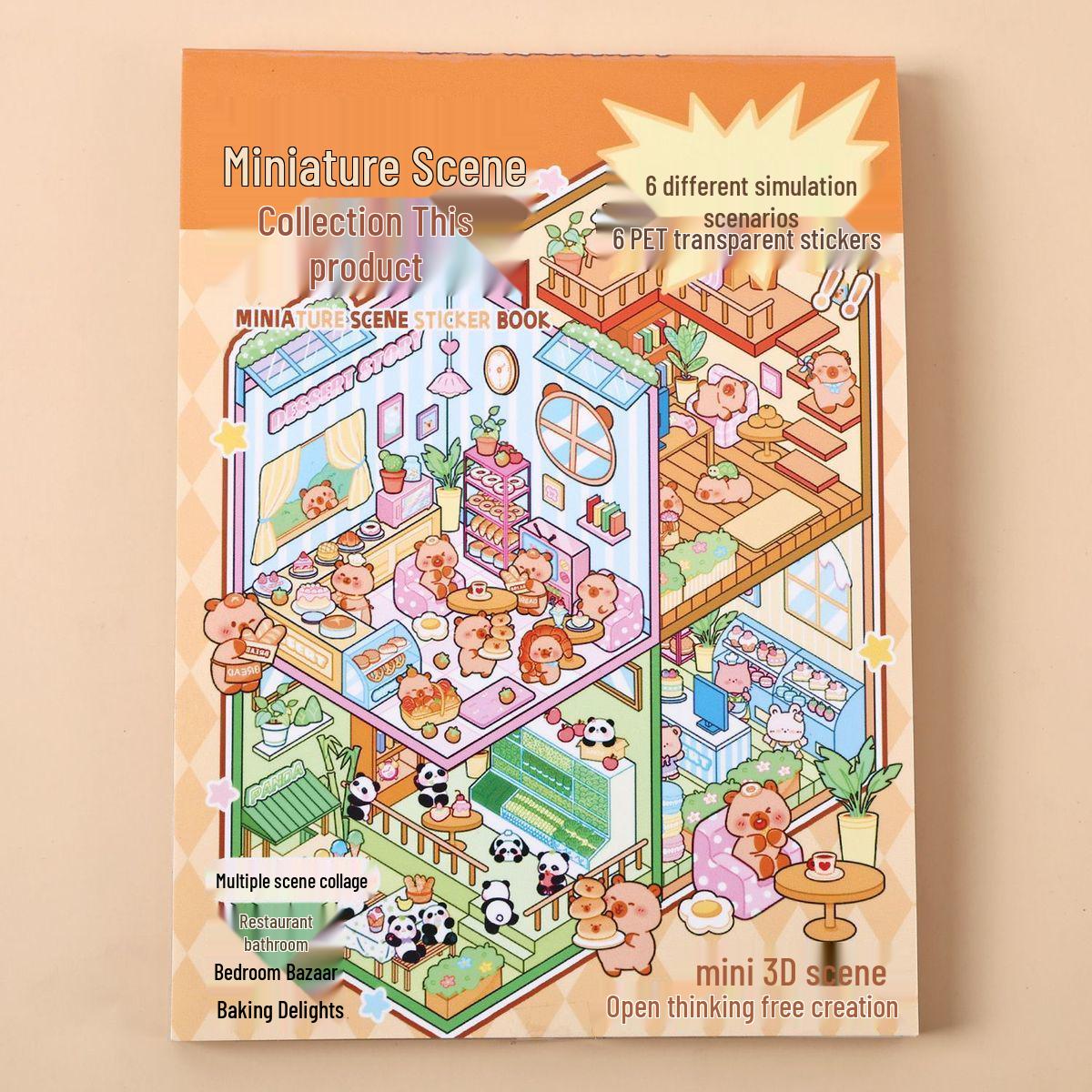 

Xiaohongshu 3D Miniature Sticker Set: Children s Educational Toys for Building Scenes & Stacking Houses