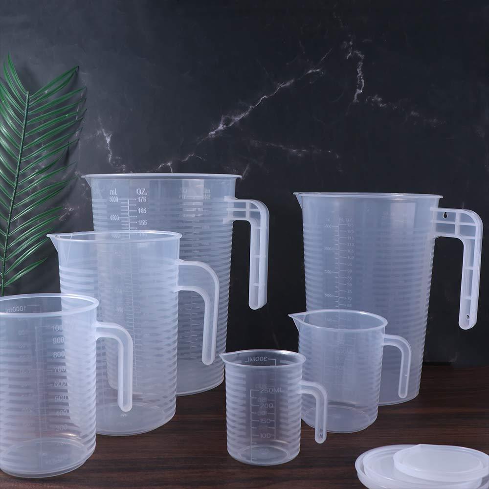 Plastic Graduated Measuring Cup Transparent Water Container Scale Cup  Coffee Shop
