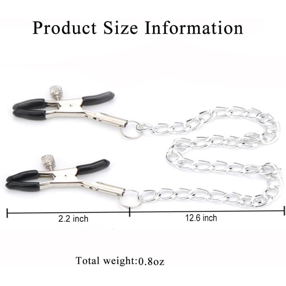 Adjustable Metal Nipple Clamps Clip Breast Flirting Stimulation Nipple Chain for Couples BDSM Sex Game Play for Women Sex Toys
