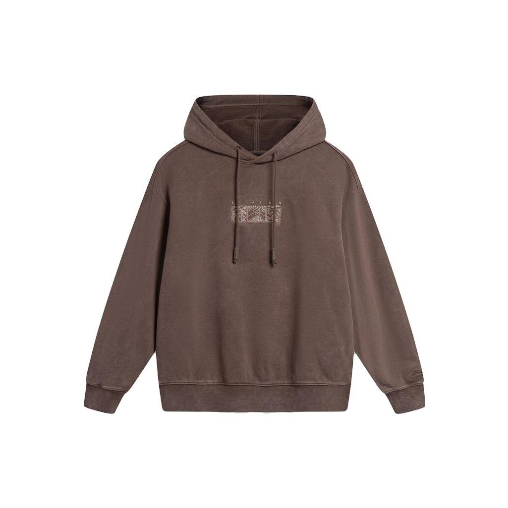 Li-Ning Chinese Culture Logo Fleece Hoodie Brown Men s AWDT905-1 M