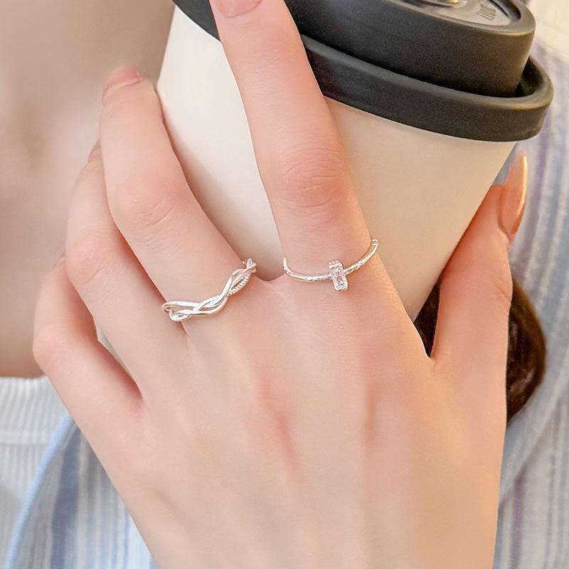 Trendy Geometric Lines Adjustable Women's Open Ring