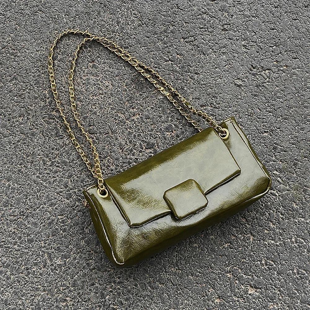 Retro feminine Achsel-Schultertaschen neue Textur Plutoniumleder Ketten Umhängetasche