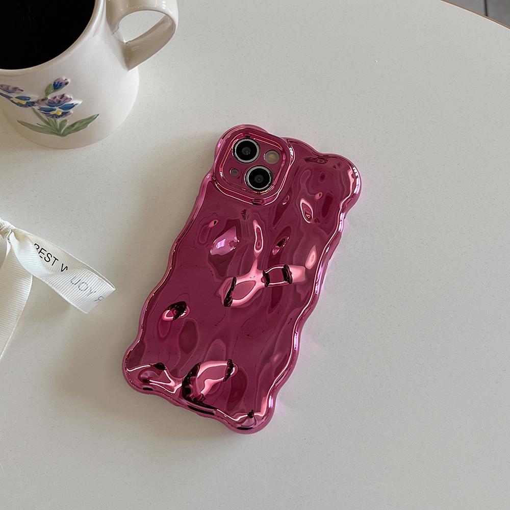 3D Bubble Wave Pattern Phone Case For iPhone 17 Air 16 15 14 13 12 11 Pro Max 14pro Electroplated Soft Shockproof Back Cover