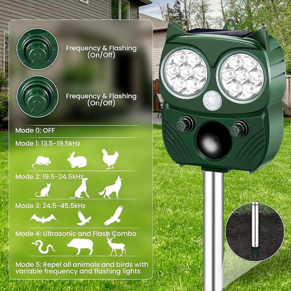 2025 Newest Solar Ultrasonic Cat Repellent Outdoor Cat Repellent Waterproof